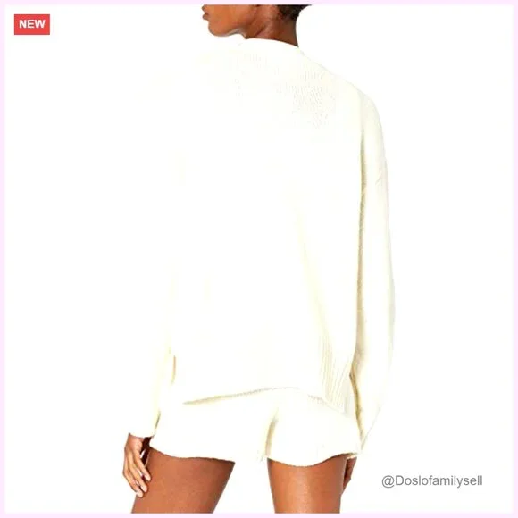 Chunky Cotton Cardigan, Loose Fit, 23 Inch Length, Sweater